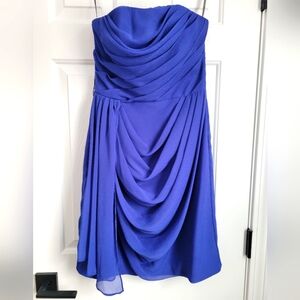 Elegant Blue Strapless Dress